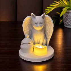 Angel Cat Memorial Urn & Tealight In Loving Memory
