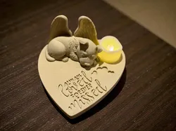 Angel Fox Terrier Memorial Statue - Always Loved Forever Missed