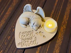 Angel Great Pyrenees Memorial Statue - Always Loved Forever Missed