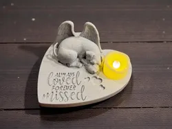 Angel Schnauzer Memorial Statue - Always Loved Forever Missed