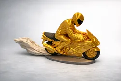 Biker Accelerating in a Dust Burst (multicolor)