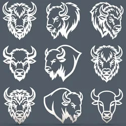 Bison & Buffalo Head Pack – 9 Tribal Wildlife Designs for CNC / Laser / 3D Print