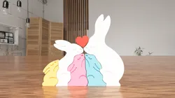 Bunny Family Decoration, 5 components, Easter Design