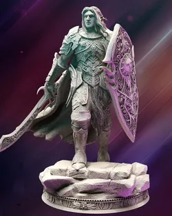 Characters & Creatures STL Download - Elven Paladin - Yinsylimby DM Stash