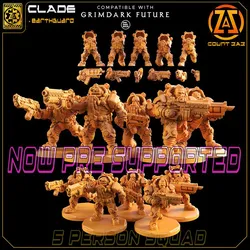 CLADE - Space Dwarf - 5 Man Squad with extras