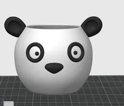 Cute Panda Planter Pot - Kawaii Succulent Holder - Paintable - 3D Printable