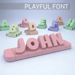 Other STL Download - 3D name from letters - Playful Fontby LayerModels
