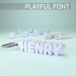 Other STL Download - Fidget name keychain spinner - Playful fontby LayerModels