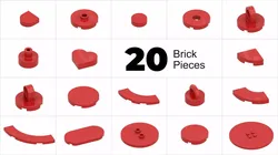 TwindBricks3D - 20 Bricks Tile Round collection 3D print model