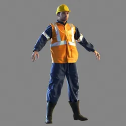 Worker 3D Model $32 - .unknown .obj .max .3ds .fbx