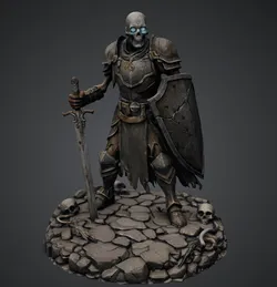 Bloodbound Realms – Undead – Skeleton Warrior (Dark Fantasy 3D Printable Miniature STL)