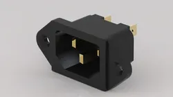 IEC C14 AC Power Connector -  Panel Mount AC Electrical plug Connector