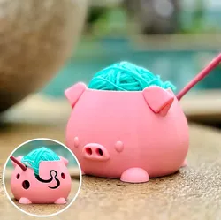 Other STL Download - Cute Pig Yarn Bowl Holder for Knitting Crochet| Hobby| Giftby BellyBean Design