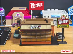 Retro Wendy's Model Set - 1:64 Scale Diorama