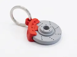 Rotating brake disc keychain
