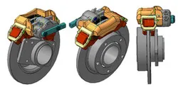 The left brake caliper Vaz 2121 / Левый тормозной суппорт Ваз 2121