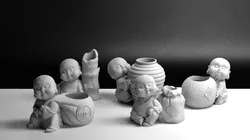 Buddhas chinese figurines 3D Model Pack