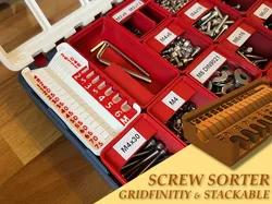Gridfinity Stackable Mini Metric Screw Sorter