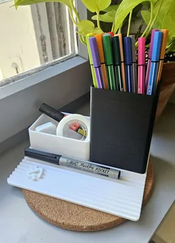 Minimal Desk Organizer - Pen Holder + Phone Stand