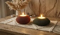 Ribbed Parametric Tealight Holder Modern Boho