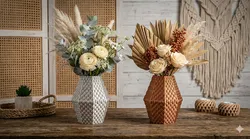 Textured Boho Geometric Vase