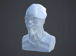 Alien Bust Sculpture 3D print model