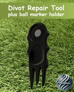 Golf - Divot Repair Tool - plus ball marker holder (with exposed magnet holder)