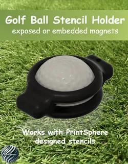 Golf - Golf Ball Stencil - Holder - Ball Buddy - exposed magnets & embedded/covered magnets version