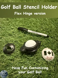 Golf - Golf Ball Stencil - Holder - Ball Buddy Pro - Hinged & embedded/covered magnet slots