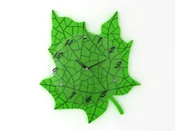 green leaf wall clock
