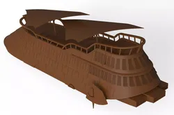 Jabba The Hutt  Sail Barge Ship 3D model 3D print model