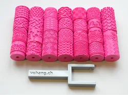 Most Popular Clay Texture Roller Set – 4cm Wide (Interchangeable)