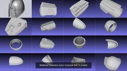 Battlestar Galactica Cylon Costume Set 3D Model Pack