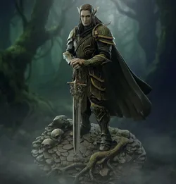 Bloodbound Realms – Elf – Veiled Grove Warrior (Dark Fantasy 3D Printable Miniature STL)