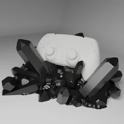 Free Home Appliance Accessories STL Download - Crystal Cluster Dual sense controller stand Playstation 5 PSby Crazy3D
