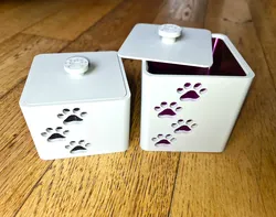Home Decorations & Ornaments STL Download - Dog Cat Pet Paw Print Box storage cube with colour insertby 3DPFactory
