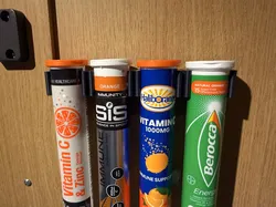 VitaDock-4 – Effervescent Tablet Tube Holder | Cabinet Door Organizer | Large Vitamin Storage Rack