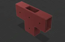 1x2 Wood T-Connector (4-Way Junction)