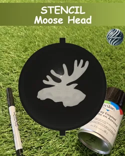 Golf - Golf Ball Stencil - Insert - Animal - Moose Head - Marker