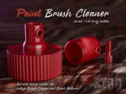 Lid with brush holder for cleaning with Vallejo Brush Cleaner and Brush Restorer bottles