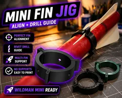 Wildman Mini Fin Alignment Jig + Rivet Drill Guide (No Supports)