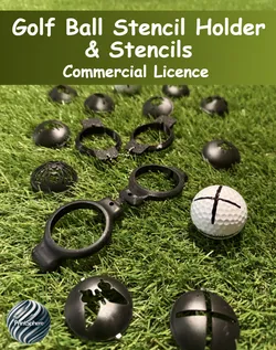 Golf - Ball Buddy - Golf Ball Stencil Holders (Hinged & Unhinged)  & Stencils