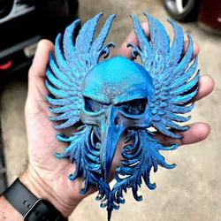 Gothic Raven Skull - Wall Hang