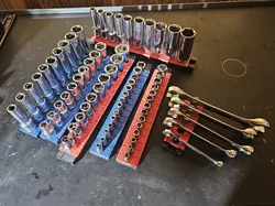 TrackTwist socket holder organizer 3/4" 1/2" 3/8" 1/4" drive SAE METRIC gridfinity V2 Wrench and tool organizer
