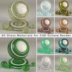 40 tileable Glass Materials for Cinema4d Octane Render Texture
