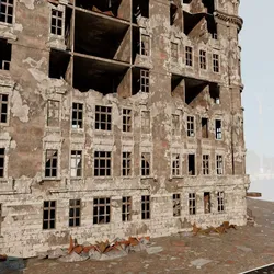 8K and 4K mixed  Detailed Ruined Building 3D model