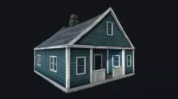 Abandoned Houses 02 Low-poly 3D model