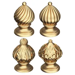Carved Finial Knob Collection Low-poly 3D model