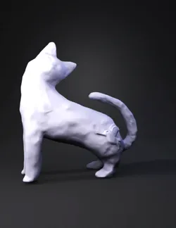 colorful hand painted cat sculpture with floral and bird motifs