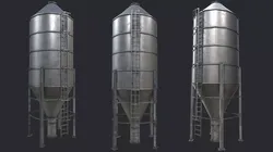 Farm Silo 4 PBR Low-poly 3D model